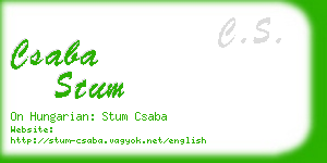 csaba stum business card